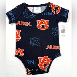NWT SARA LYNN TOGS Infant Baby Auburn Tigers All Over Logo Bodysuit 3/6M NEW